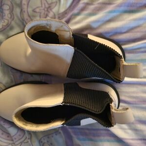 Cream and Black Ankle Boots